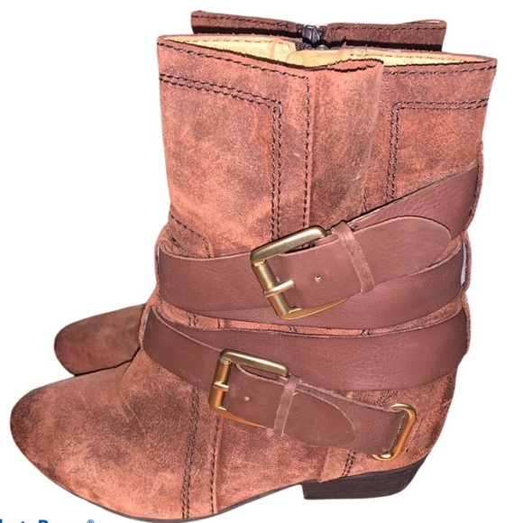🎠NAYA Fisher Moto Brown Ankle Boots Booties - Picture 5 of 12